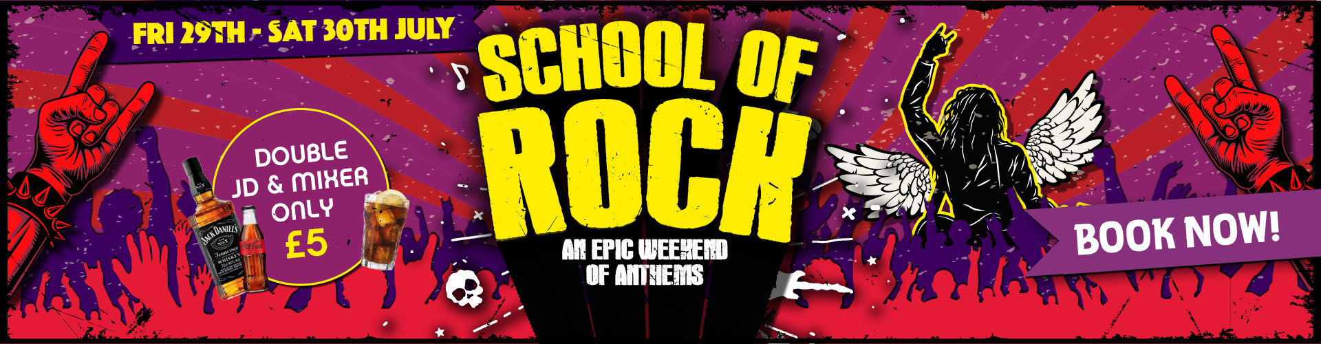 School of Rock - Double JD and Mixer for only £5