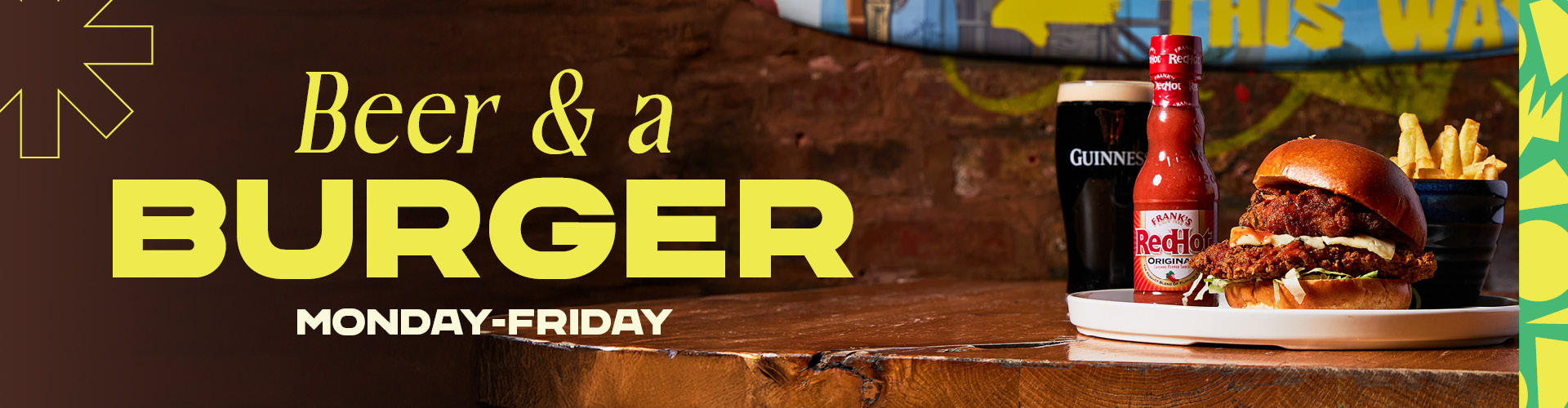 Burger and a drink deal at Walkabout Sheffield