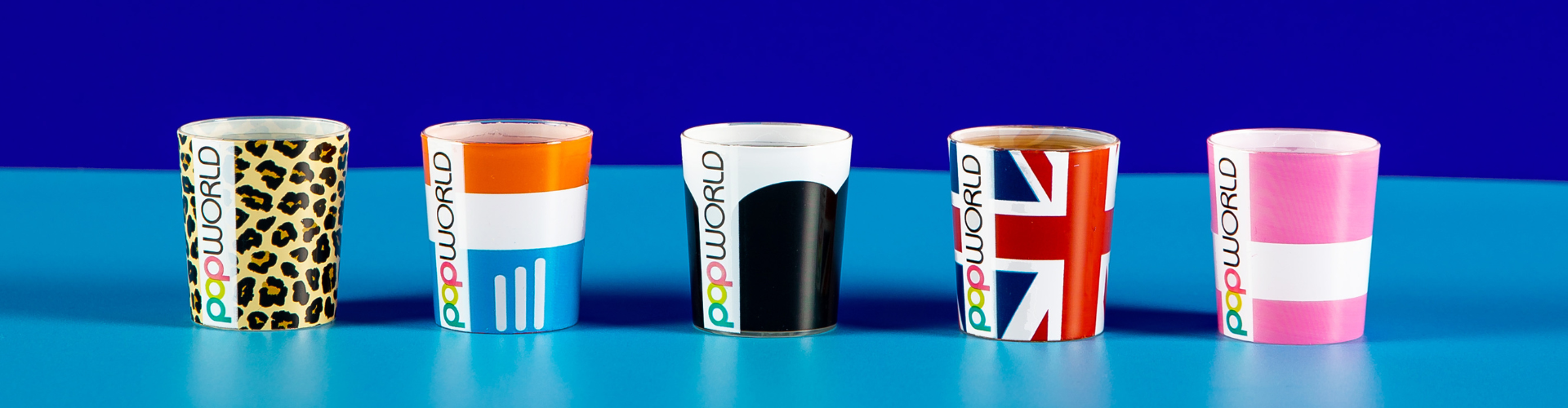 Pop Icons Shot Glasses lined up in [#SiteName#]